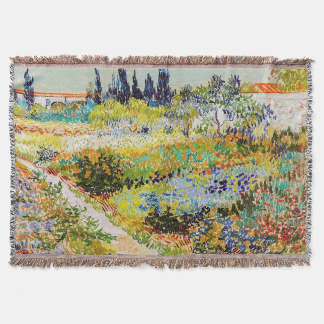 Vincent van Gogh - Garden at Arles Throw Blanket (Front)