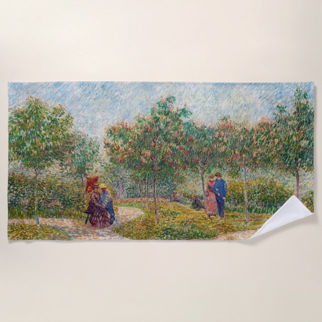 Vincent van Gogh - Garden in Montmarte with Lovers Beach Towel (Front)