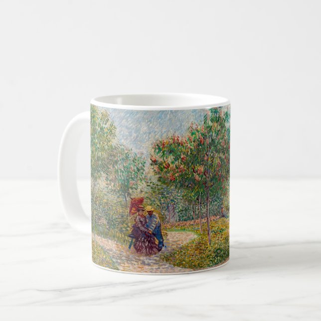 Vincent van Gogh - Garden in Montmarte with Lovers Coffee Mug (Front Left)