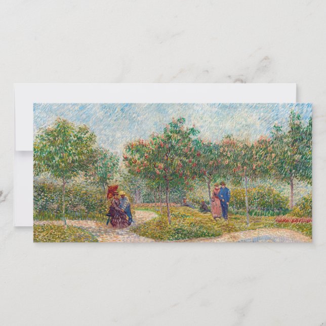 Vincent van Gogh - Garden in Montmarte with Lovers Thank You Card (Front)