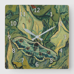 Vincent van Gogh - Giant Peacock Moth Square Wall Clock