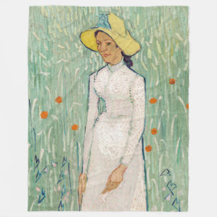 Vincent van Gogh - Girl in White Fleece Blanket