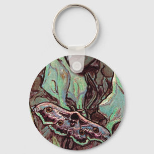 Vincent Van Gogh - Great Peacock Moth Fine Art Keychain