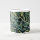 Vincent van Gogh - Great Peacock Moth Large Coffee Mug<br><div class="desc">Great Peacock Moth (1889) by Vincent van Gogh is a vintage fine art still life post impressionism nature painting. An insect, the Emperor Moth, in a spring garden with Calla Lily flowers and other plants. Van Gogh called it a 'death's-head moth' and painted a skull on the back of its...</div>
