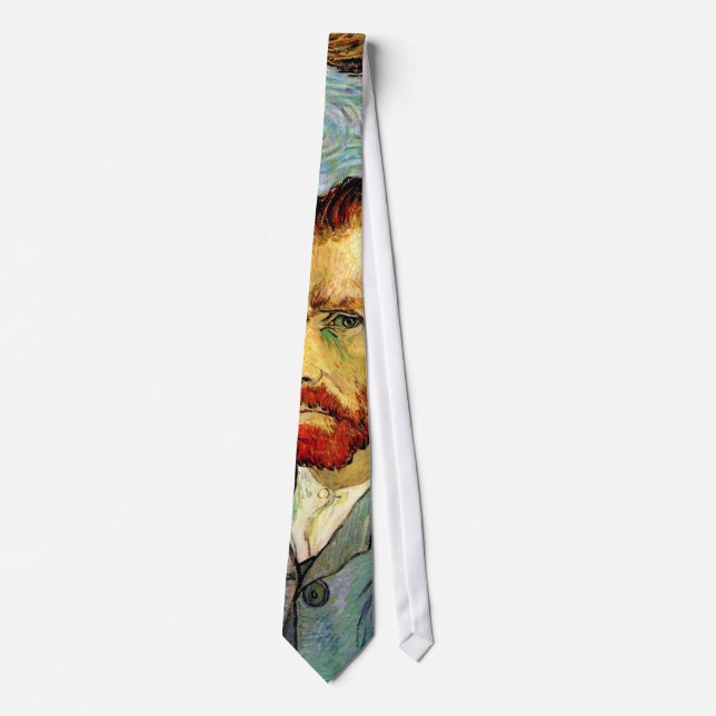 Vincent Van Gogh - Green Self-Portrait Fine Art Tie (Front)