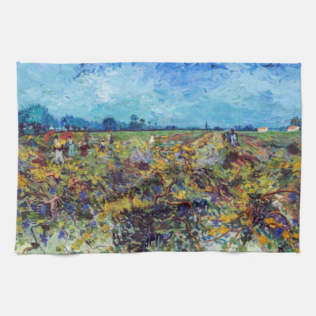Vincent van Gogh - Green Vineyard Kitchen Towel (Horizontal)