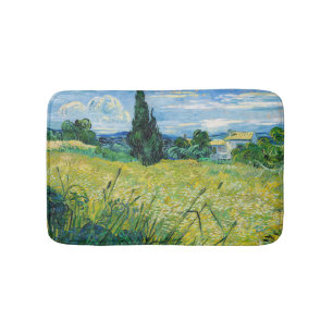 Vincent van Gogh - Green Wheat Field with Cypress Bath Mat