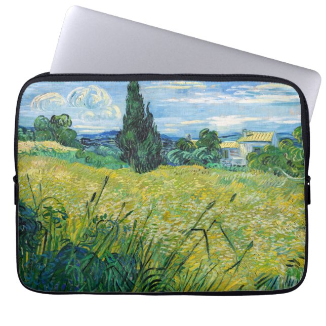 Vincent van Gogh - Green Wheat Field with Cypress Laptop Sleeve (Front)