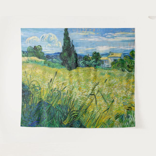 Vincent van Gogh - Green Wheat Field with Cypress Tapestry (Front (Horizontal))