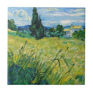 Vincent van Gogh - Green Wheat Field with Cypress Tile
