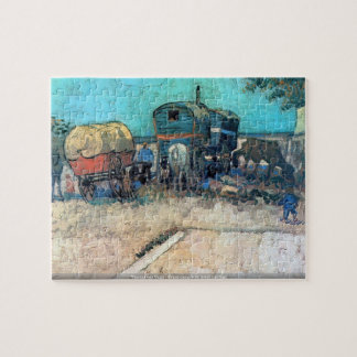 Vincent van Gogh - Gypsy camp with horse carriage Jigsaw Puzzle
