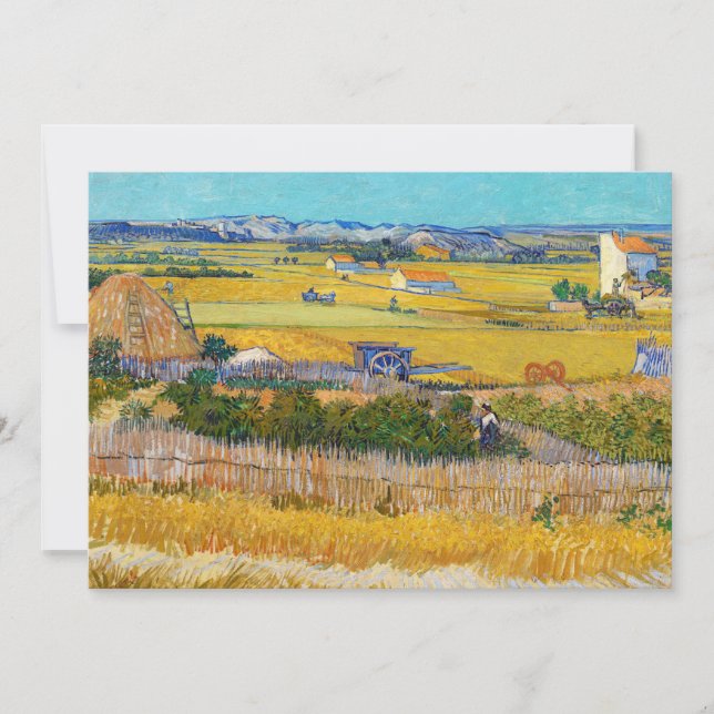 Vincent van Gogh - Harvest at La Crau Invitation (Front)