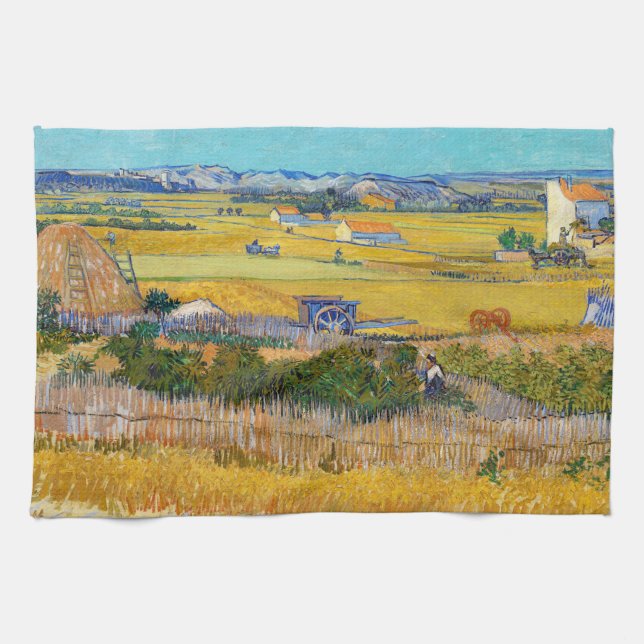 Vincent van Gogh - Harvest at La Crau Kitchen Towel (Horizontal)
