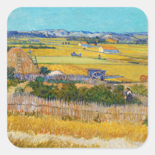 Vincent van Gogh - Harvest at La Crau Square Sticker