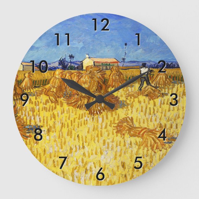 Vincent van Gogh - Harvest in Provence Large Clock (Front)