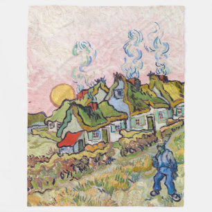 Vincent van Gogh - Houses and Figure Fleece Blanket