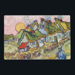 Vincent van Gogh - Houses and Figure Laminated Place Mat<br><div class="desc">Houses and Figure / Thatched Cottages in the Sunshine Reminiscence of the North - Vincent van Gogh,  1890</div>