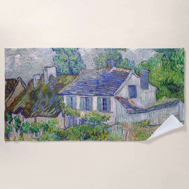 Vincent van Gogh - Houses at Auvers Beach Towel (Front)
