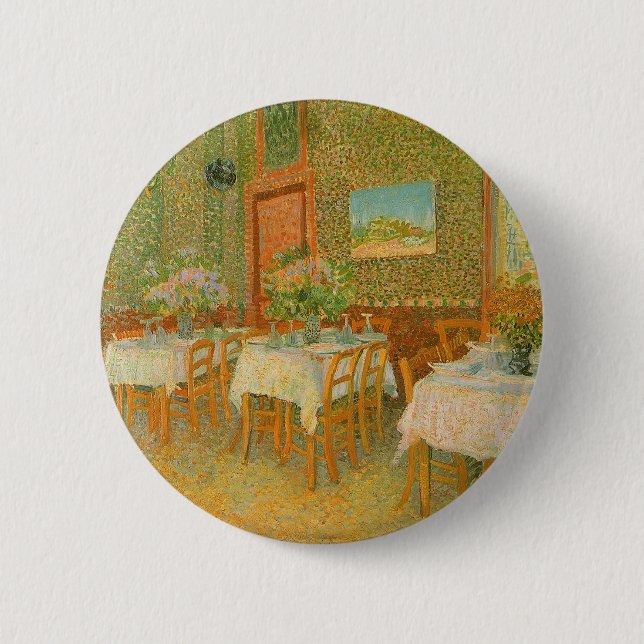 Vincent van Gogh - Interior of a Restaurant 2 Inch Round Button (Front)