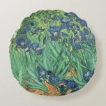 Vincent van Gogh | Irises, 1889 Round Pillow<br><div class="desc">Irises,  1889 | by Vincent van Gogh | Art Location: J. Paul Getty Museum,  Los Angeles,  USA | Dutch Artist | Image Collection Number: BAL40070</div>