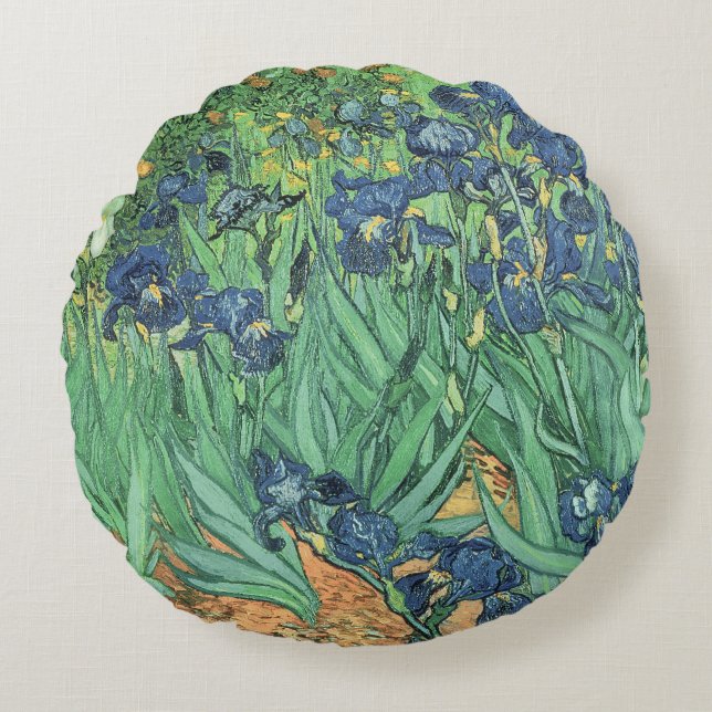 Vincent van Gogh | Irises, 1889 Round Pillow (Front)