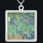 Vincent van Gogh | Irises, 1889 Silver Plated Necklace<br><div class="desc">Irises,  1889 | by Vincent van Gogh | Art Location: J. Paul Getty Museum,  Los Angeles,  USA | Dutch Artist | Image Collection Number: BAL40070</div>
