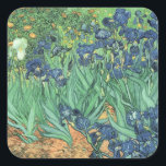 Vincent van Gogh | Irises, 1889 Square Sticker<br><div class="desc">Irises,  1889 | by Vincent van Gogh | Art Location: J. Paul Getty Museum,  Los Angeles,  USA | Dutch Artist | Image Collection Number: BAL40070</div>