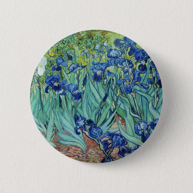 Vincent van Gogh Irises 2 Inch Round Button (Front)