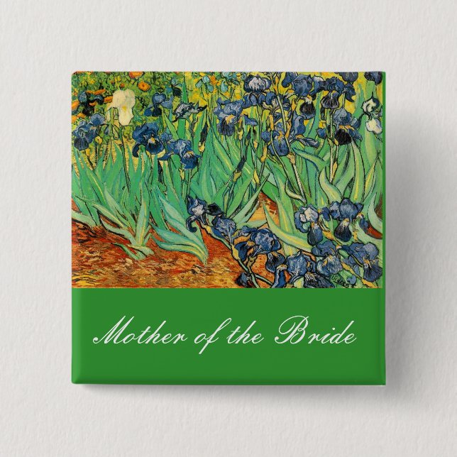 Vincent van Gogh,Irises 2 Inch Square Button (Front)