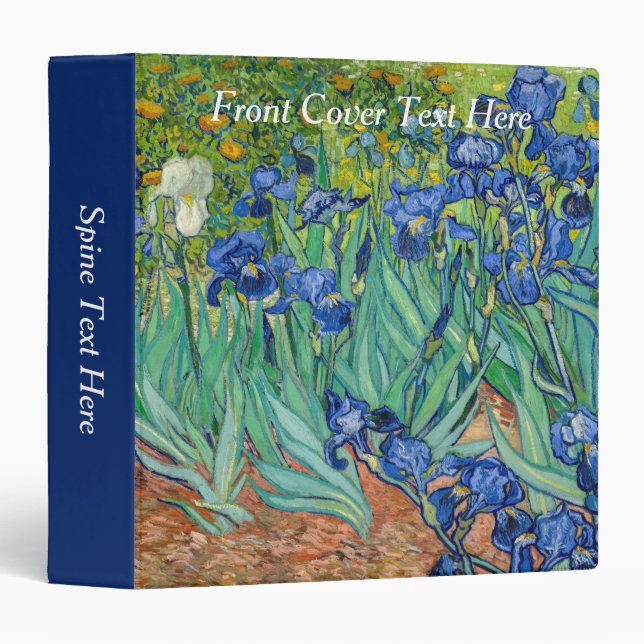 Vincent Van Gogh - Irises 3 Ring Binder (Front/Spine)