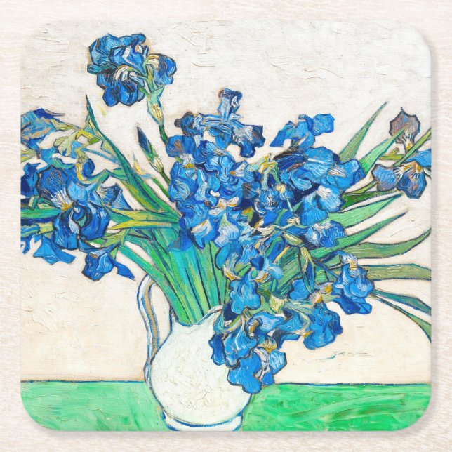 Vincent van Gogh IRISES AND ROSES paper coaster (Front)