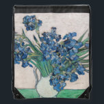 Vincent van Gogh - Irises Drawstring Bag<br><div class="desc">Irises / Still Life: Vase with Irises - Vincent van Gogh,  Oil on Canvas,  1890</div>