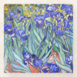 Vincent Van Gogh Irises Floral Vintage Fine Art Glass Coaster<br><div class="desc">Vincent Van Gogh Blue Irises Floral Fine Art Irises is one of many paintings of irises by the Dutch Post-Impressionist artist Vincent van Gogh. Like many artists of his time Van Gogh was influenced by Japanese ukiyo-e woodblock prints. The strong outlines, unusual angles, including close-up views, is a typical element...</div>