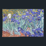 Vincent Van Gogh Irises Floral Vintage Fine Art Kitchen Towel<br><div class="desc">Vincent Van Gogh Blue Irises Floral Fine Art Irises is one of many paintings of irises by the Dutch Post-Impressionist artist Vincent van Gogh. Like many artists of his time Van Gogh was influenced by Japanese ukiyo-e woodblock prints. The strong outlines, unusual angles, including close-up views, is a typical element...</div>