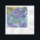 Vincent Van Gogh Irises Floral Vintage Fine Art Napkin<br><div class="desc">Vincent Van Gogh Blue Irises Floral Fine Art Irises is one of many paintings of irises by the Dutch Post-Impressionist artist Vincent van Gogh. Like many artists of his time Van Gogh was influenced by Japanese ukiyo-e woodblock prints. The strong outlines, unusual angles, including close-up views, is a typical element...</div>