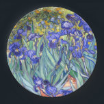 Vincent Van Gogh Irises Floral Vintage Fine Art Paper Plate<br><div class="desc">Vincent Van Gogh Blue Irises Floral Fine Art Irises is one of many paintings of irises by the Dutch Post-Impressionist artist Vincent van Gogh. Like many artists of his time Van Gogh was influenced by Japanese ukiyo-e woodblock prints. The strong outlines, unusual angles, including close-up views, is a typical element...</div>