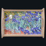 Vincent Van Gogh Irises Floral Vintage Fine Art Serving Tray<br><div class="desc">Vincent Van Gogh Blue Irises Floral Fine Art Irises is one of many paintings of irises by the Dutch Post-Impressionist artist Vincent van Gogh. Like many artists of his time Van Gogh was influenced by Japanese ukiyo-e woodblock prints. The strong outlines, unusual angles, including close-up views, is a typical element...</div>