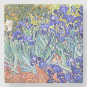 Vincent Van Gogh Irises Floral Vintage Fine Art Stone Coaster