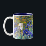 Vincent Van Gogh Irises Floral Vintage Fine Art Two-Tone Coffee Mug<br><div class="desc">Vincent Van Gogh Blue Irises Floral Fine Art Irises is one of many paintings of irises by the Dutch Post-Impressionist artist Vincent van Gogh. Like many artists of his time Van Gogh was influenced by Japanese ukiyo-e woodblock prints. The strong outlines, unusual angles, including close-up views, is a typical element...</div>