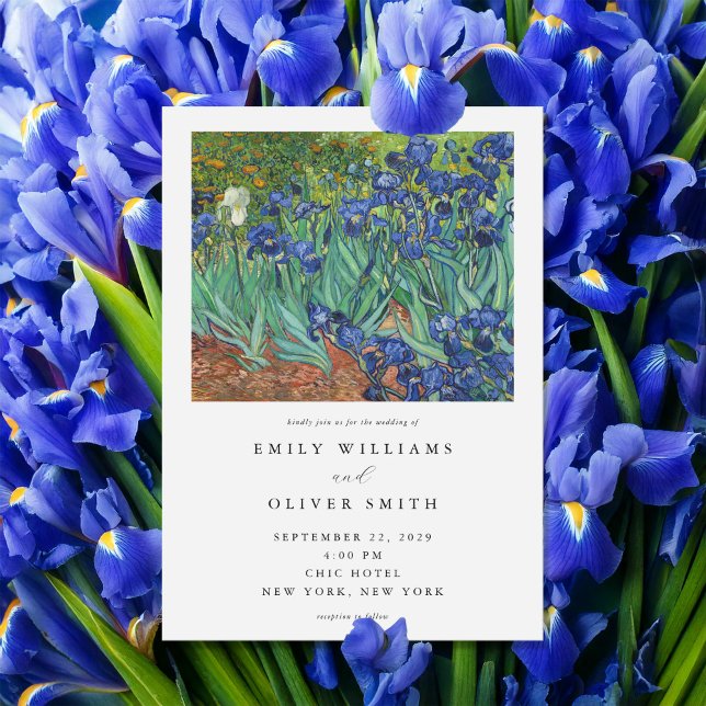 Vincent Van Gogh Irises Floral Wedding Invitation (Creator Uploaded)