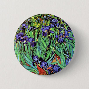 Vincent Van Gogh - Irises - Flower Lover Fine Art 2 Inch Round Button