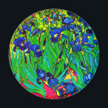 Vincent Van Gogh - Irises - Flower Lover Pop Art Magnet<br><div class="desc">Oil on canvas from 1889 showing beautiful purple irises that Van Gogh painted while staying at the Asylum at Saint Paul-de-Mausole in Saint-Remy, France. While many versions of this painting show the flowers as blue, scientists studying the irises in one of Van Gogh's later paintings have found that the flowers...</div>