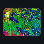 Vincent Van Gogh - Irises - Flower Lover Pop Art Magnet<br><div class="desc">Oil on canvas from 1889 showing beautiful purple irises that Van Gogh painted while staying at the Asylum at Saint Paul-de-Mausole in Saint-Remy, France. While many versions of this painting show the flowers as blue, scientists studying the irises in one of Van Gogh's later paintings have found that the flowers...</div>