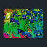Vincent Van Gogh - Irises - Flower Lover Pop Art Magnet<br><div class="desc">Oil on canvas from 1889 showing beautiful purple irises that Van Gogh painted while staying at the Asylum at Saint Paul-de-Mausole in Saint-Remy, France. While many versions of this painting show the flowers as blue, scientists studying the irises in one of Van Gogh's later paintings have found that the flowers...</div>
