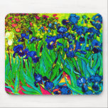 Vincent Van Gogh - Irises - Flower Lover Pop Art Mouse Pad<br><div class="desc">Oil on canvas from 1889 showing beautiful purple irises that Van Gogh painted while staying at the Asylum at Saint Paul-de-Mausole in Saint-Remy, France. While many versions of this painting show the flowers as blue, scientists studying the irises in one of Van Gogh's later paintings have found that the flowers...</div>