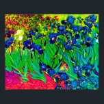 Vincent Van Gogh - Irises - Flower Lover Pop Art Poster<br><div class="desc">Oil on canvas from 1889 showing beautiful purple irises that Van Gogh painted while staying at the Asylum at Saint Paul-de-Mausole in Saint-Remy, France. While many versions of this painting show the flowers as blue, scientists studying the irises in one of Van Gogh's later paintings have found that the flowers...</div>