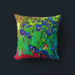 Vincent Van Gogh - Irises - Flower Lover Pop Art Throw Pillow<br><div class="desc">Oil on canvas from 1889 showing beautiful purple irises that Van Gogh painted while staying at the Asylum at Saint Paul-de-Mausole in Saint-Remy, France. While many versions of this painting show the flowers as blue, scientists studying the irises in one of Van Gogh's later paintings have found that the flowers...</div>