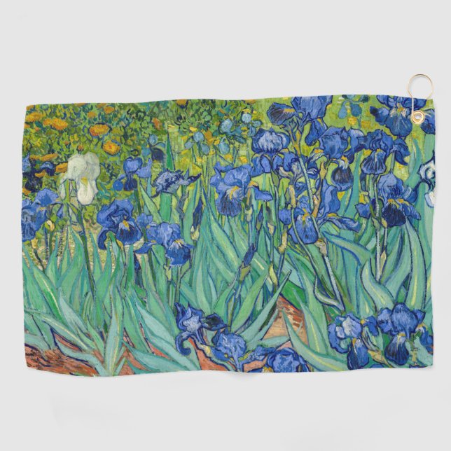 Vincent Van Gogh - Irises Golf Towel (Horizontal)