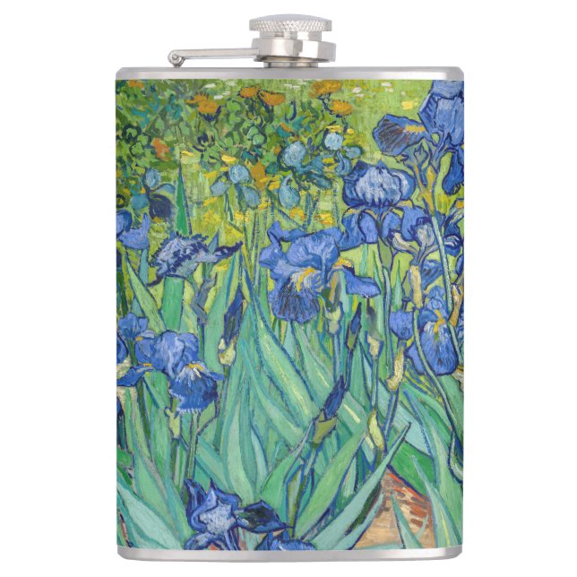 Vincent Van Gogh - Irises Hip Flask (Front)