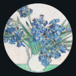 Vincent Van Gogh. Irises. Impressionism floral Classic Round Sticker<br><div class="desc">Vincent Van Gogh "Irises" sticker.</div>